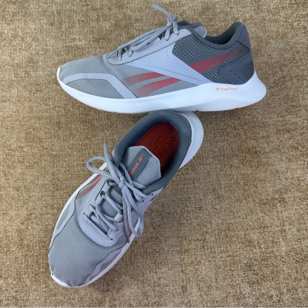 Reebok Energylux 2.0 Grey/Orange Running Athletic Sneakers Men’s Size 8.5 W-10